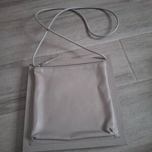 Chic Two-Tone  Beige and Gray Crossbody Bag